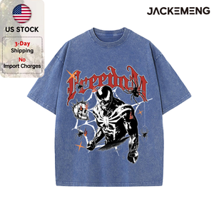 Oversized Washed Retro <strong>Superhero</strong> Dark Streetwear Print <strong>Tshirt</strong> USA Stock Wholesale Y2K Casual Tee - Product Image 5