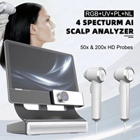 Appareil professionnel d'analyse du cuir chevelu avec écran 15,6 pouces, caméra 50X 200X et test d'humidité pour salon de beauté
