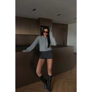 Gri Lilja Casual <b>Cardigan</b> Sweater with Jacquard Embroidery and <b>Button</b> Decoration for Spring Autumn Winter - Product Image 3