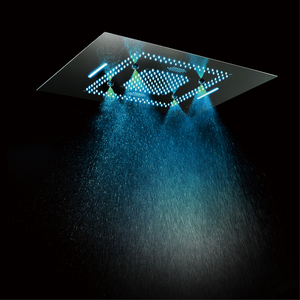 Rubinetto <span class=keywords><strong>Doccia</strong></span> Termostatico Moderno a LED Cromato 600*800 con Musica, Soffione <span class=keywords><strong>Doccia</strong></span> a Pioggia e Nebulizzazione Montato a Soffitto per Bagno - Product Image 4