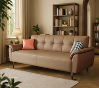 Grand canapé de bureau moderne en cuir à deux places, ensemble de luxe pour appartement et salon