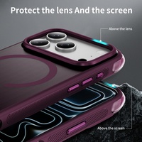 Coque de téléphone magnétique translucide mate de luxe avec véritable airbag pour iPhone 18 17 Pro Max, compatible avec la recharge sans fil, protection arrière