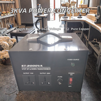 Transformador Automático Monofásico de 3KVA ST-3000VA Elevador/Reductor de Voltaje 110V/120V 220V/240V 50/60Hz Convertidor de Potencia Bobinado de Aluminio y Cobre Toroidal