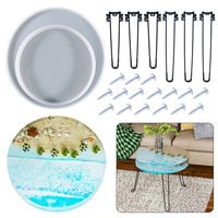 Moule en silicone pour résine époxy, plateau de moulage DIY en résine époxy cristalline pour grande table ronde, décoration de table, artisanat