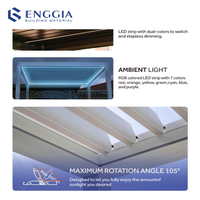 ENGGIA Garden Gebraucht Pergola Lamellen dach Pergola Kits 6 X3 Markise Elektrisch Einziehbar Bio klimatische Pergolen Outdoor Aluminium