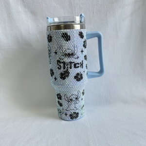 Recién diseño personalizado de dibujos animados Lilo ST <span class=keywords><strong>Ohana</strong></span> significa familia de acero inoxidable con diamantes de imitación 40 oz vaso de cristal Bling tazas aisladas - Product Image 6