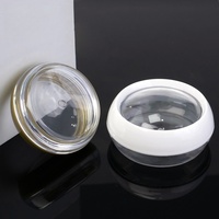 Pot en plastique PS avec couvercle doré de luxe, récipient transparent vide pour capsules, poudre, crème cosmétique, logo personnalisé