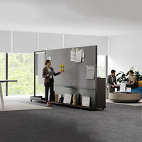 Meuble de rangement de bureau avec tableau blanc intégré sur roulettes, credenza modulaire pour l'aménagement de l'espace de travail