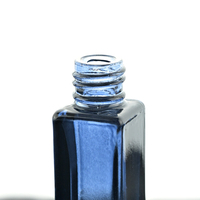 Vente en gros Réutilisable 5ml 10ml 15ml Dégradé Bule Parfum Vaporisateur Carré Verre Pulvérisateur Bouteilles Vides avec Couvercle Carré