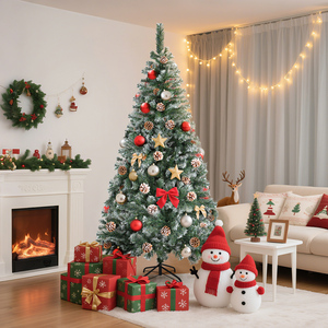 Aigostar lusso 180cm albero di natale bianco nevoso artificiale 650 rami frondosi 43 pigne naturali decorazioni natalizie in metallo - Product Image 2