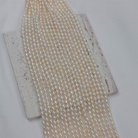 Perles de culture d'eau douce naturelles en vrac, forme riz, 3-4 mm, petites perles de rocaille