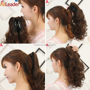 AliLeader-Extensions synthétiques résistantes à la chaleur, 12 pouces, queue de cheval ondulée avec pince - Product Image 6