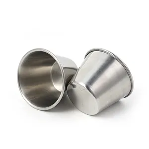 Food Grade Sauce Container Stainless Steel Condiment Stocked Sauce Cups Dipping Sauce Cups