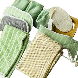 Bamboo fiber kitchen cleaning dishcloth set