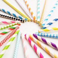 Vente chaude Pailles personnalisées en bois et papier avec logo imprimé motif floral écologiques jetables durables pour le camping et sûres pour les aliments