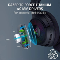 Razer Kraken V4 Headset game nirkabel, Headset game nirkabel 2.4GHz Untuk Bluetooth USB Wideband 40 mm driver dinamis penyesuaian Volume cepat untuk PC M