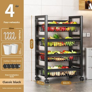 Estante Metálico Multiusos para Cocina con Ruedas, 5 Niveles, para Almacenamiento de Microondas, Utensilios de Cocina, Cestas para Frutas y Verduras - Product Image 6