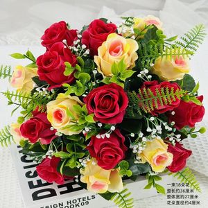 Vente en gros de 18 têtes de roses en soie, fleurs de mariage en soie, bouquet de roses pour arrangement floral de mariage - Product Image 4