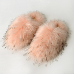 Chaussons d'intérieur pour femmes en fourrure douce et moelleuse pour l'automne, chauds, antidérapants, à bout rond et plat - Product Image 2