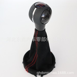 Bmw Mini Gear <b>Shift</b> <b>Knob</b> Dz04 Q11 K8 Black Leather With Red Stitching For Manual Transmission - Product Image 3