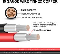 Câble d'extension pour panneau solaire IGreely, 10 pieds, conducteur en cuivre étamé 10AWG (6mm), connecteurs femelle/mâle (10FT rouge + 10FT alimentation)