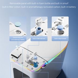 Inodoro <span class=keywords><strong>Inteligente</strong></span> de Lujo con Bidé Ergonómico, Apertura Automática por Sensor de Pie, Descarga Frontal, Impermeable y Luz Suave - Product Image 6