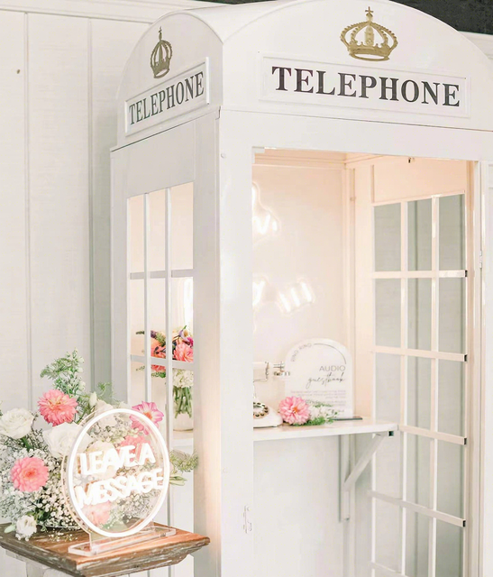Wedding Trend Antique London Telephone Booth White Phone Box for Wedding Events Decorations