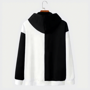 Sweat-shirt à capuche color block pour homme, coupe oversize, décontracté, manches longues, avec poches, en molleton tricoté, collection automne 2027 - Product Image 2