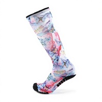 Chaussettes de compression imprimées pour femmes, hauteur genou, en fibre de bambou, anti-odeur, respirantes, pour le sport, la course et les voyages