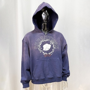 Sweat à capuche personnalisé en coton épais 100 % French Terry pour homme – Qualité supérieure, effet vintage délavé, par des fabricants de sweats de créateur - Product Image 1