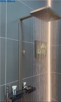 Olife Banos Nieuw Design Badkamer Gunmetal Wit Kleur Blauw Led Licht Piano Key Douchekop Kraan Warm Koude Douche Set