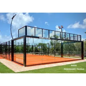 Supplier Factory Price LED Light Artificial Grass And Plastio Flooring 2024 New Design Padel Tennis Court