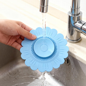 Sunflower Silicone Drain Filter Anti Odor Sink Drain Stopper Hair Catcher Bathroom <b>Kitchen</b> Sewer Anti-clog Floor Drain Cover - Product Image 2