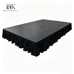Sistema de Equipamiento de Escenario de Aluminio, Plataforma de Escenario Portátil Ajustable con Faldones para Eventos, Conciertos y Bodas - Product Image 1