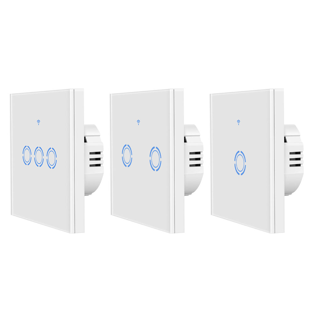 HONPNK Eu Us Smart Home Wifi Wall Touch Switch 1/2/3 Gang Glass Panel Light Switch Interruptor Inteligente Smart Switches