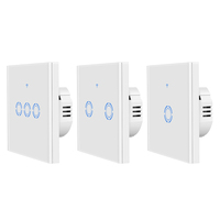 Interrupteur mural tactile intelligent HONPNK Eu Us Wifi pour maison intelligente, 1/2/3 gang, panneau en verre, interrupteur lumineux, interrupteur intelligent