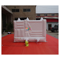 Piscine gonflable commerciale en PVC avec toboggan, château gonflable blanc pour mariage, facile à installer, pour enfants