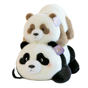 Peluche <span class=keywords><strong>Panda</strong></span> Super Douce en Polyester Doré Brodé, Rembourrée en Coton PP, Doublure en Maille, Estampage Or, Motif Dessin Animé Mignon - Product Image 1