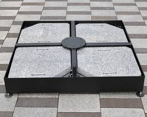 Base de <span class=keywords><strong>parasol</strong></span> cantilever robuste pour extérieur, capacité de levage de 260 kg, avec double revêtement + 8 poids en granit <span class=keywords><strong>gris</strong></span> poli - Product Image 4