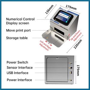 Inteligente <span class=keywords><strong>5</strong></span> Polegada Touch Screen Estática <span class=keywords><strong>Inkjet</strong></span> <span class=keywords><strong>Coder</strong></span> Batch Printer para Data/Hora/Código De Barras/Código QR/Número/Etiqueta de Codificação Batch Impressão - Product Image 5
