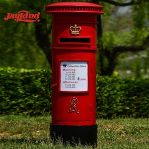 Kotak surat logam merah antik tinggi 130cm - Product Image 1