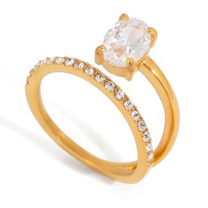 Anillo de Eternidad de Oro PVD de 18K con Incrustaciones de Circonio Creado en Laboratorio para Mujer, Nuevo Verano 2026 - Product Image 5