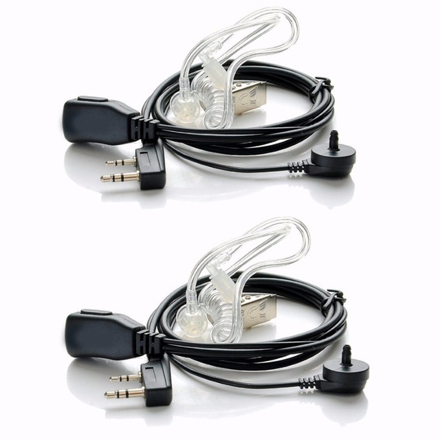 Intercom Hands Earphone Air Acoustic Tube Earpiece Walkie Talkie Headset for Baofeng 2 Pin PTT Microphone K Port UV-5R CD 300