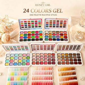 เจลเพ้นท์เล็บแบบก้อน 24 ช่อง สีเจลแน่น เม็ดสีแน่น สำหรับปั๊มลาย ทาเล็บแบบไล่สี  สำหรับร้านทำเล็บ ขายส่ง - Product Image 2