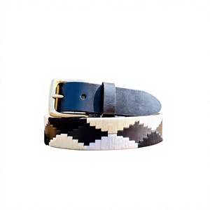 Ceinture décontractée unisexe à motif floral, boucle rectangulaire en acier, imprimé noir et gris, en cuir écologique, design OEM - Product Image 4