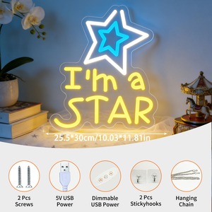 Fabricante de Letreros de Neón Personalizados, Letrero LED de Neón 'I'm a Star', Luz de Pared Acrílica USB para Decoración de Hogar, Habitación, Bar, Fiesta, Boda, Club y Regalo - Product Image 2
