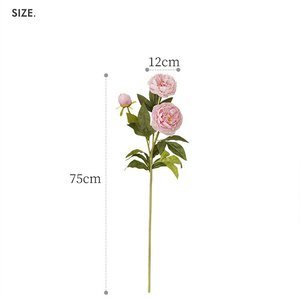 Beaufy Chất Lượng Cao Nhân Tạo Lụa Hoa Mẫu Đơn Hoa Với 3 Đầu Trắng Màu Hồng Hoa Cho Trang Trí Đám Cưới Nhân Tạo - Product Image 2