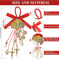 Médaille de Saint Benoît, décorations de Noël, accessoires de voiture, décoration de porte et de maison, croix, décorations de Pâques, ustensiles d'église