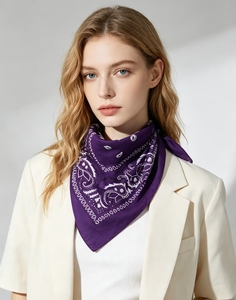 AURUZA Set di 12-44 Bandane Quadrate in Poliestere per Uomo e <span class=keywords><strong>Donna</strong></span>, Colori Nero, Rosso e Bianco, Foulard da Testa, Fazzoletti da Cowboy - Product Image 1