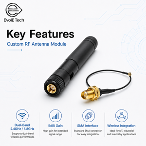 Dual-Band Omnidirectional Rubber Duck RF Antenna Module <strong>2</strong>.4GHz 5.8GHz 5dBi Gold-plated SMA 50 Ohm 360 Coverage Wireless WiFi IoT - Product Image 3